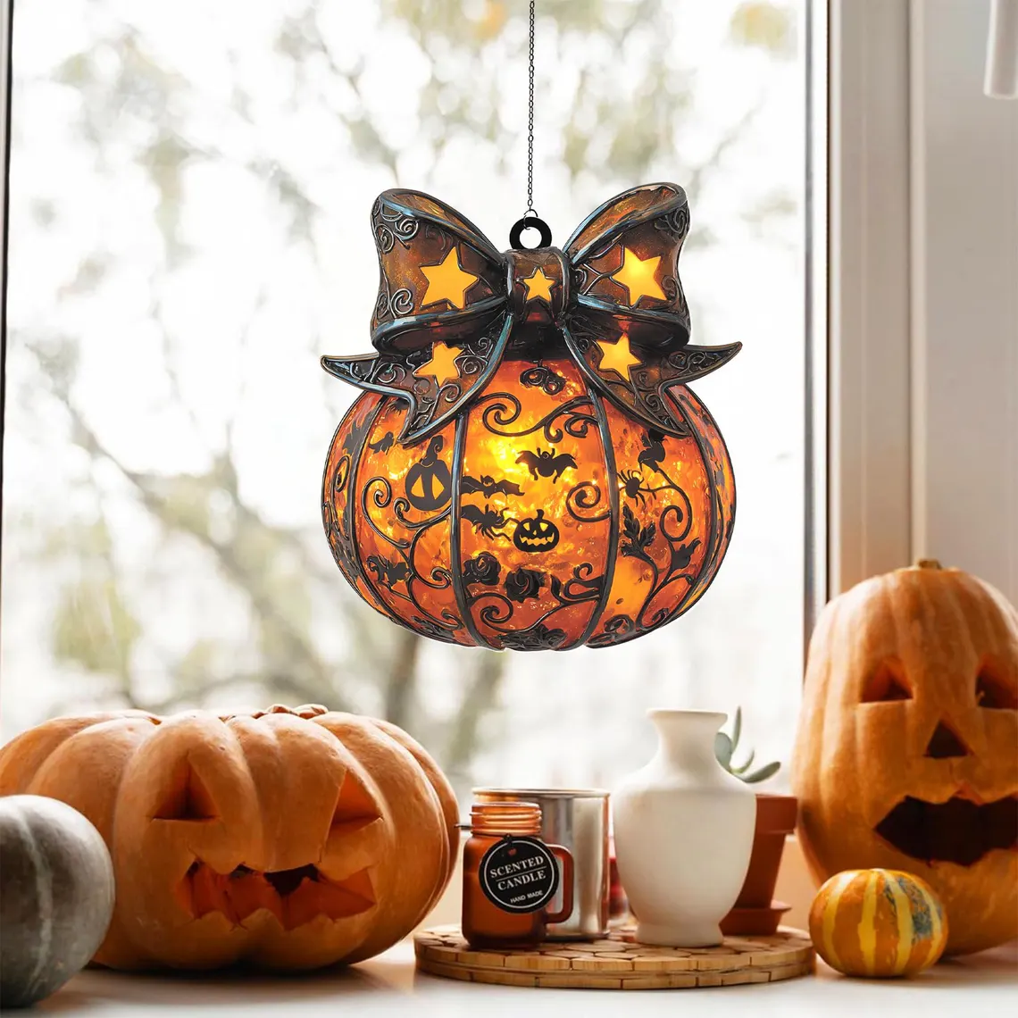 ✨ Spooky Halloween Pumpkin Suncatcher🎃