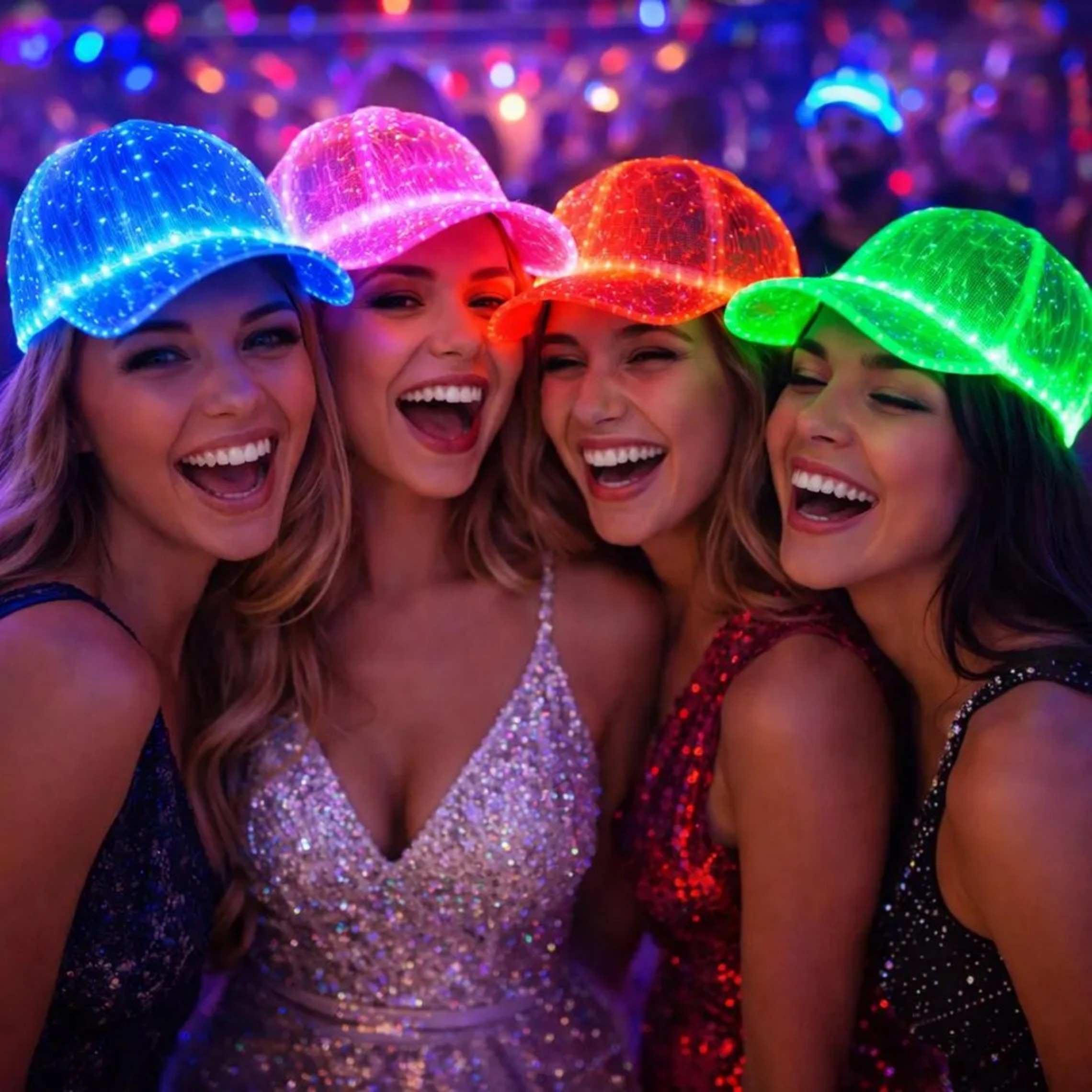 LED Rave Cap: Light Up Fiber Optic Party Hat
