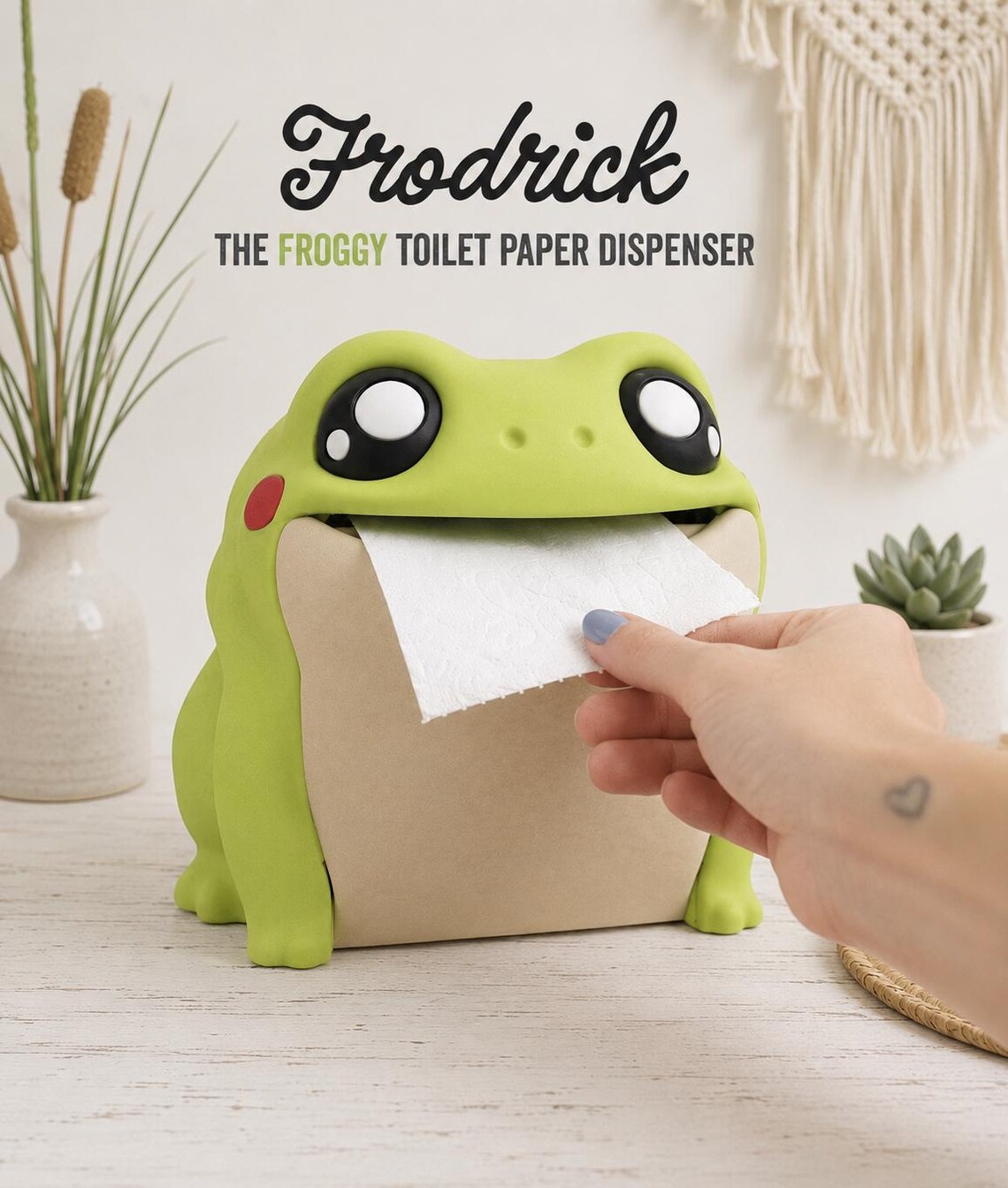 🐸Frodrick Cute Frog Toilet Paper Dispenser✨