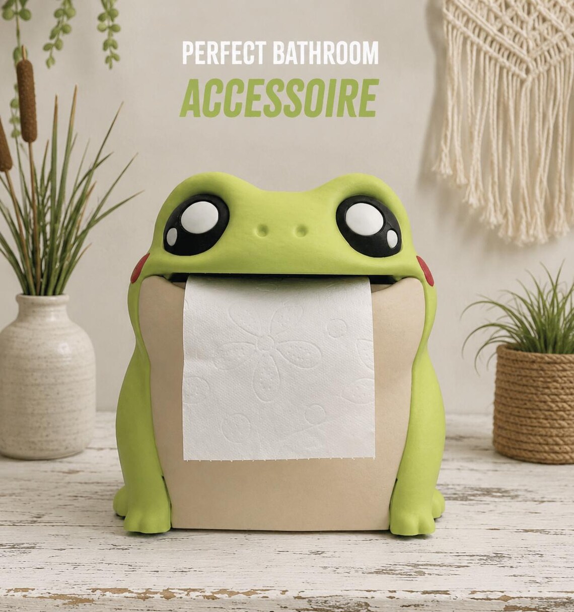 🐸Frodrick Cute Frog Toilet Paper Dispenser✨