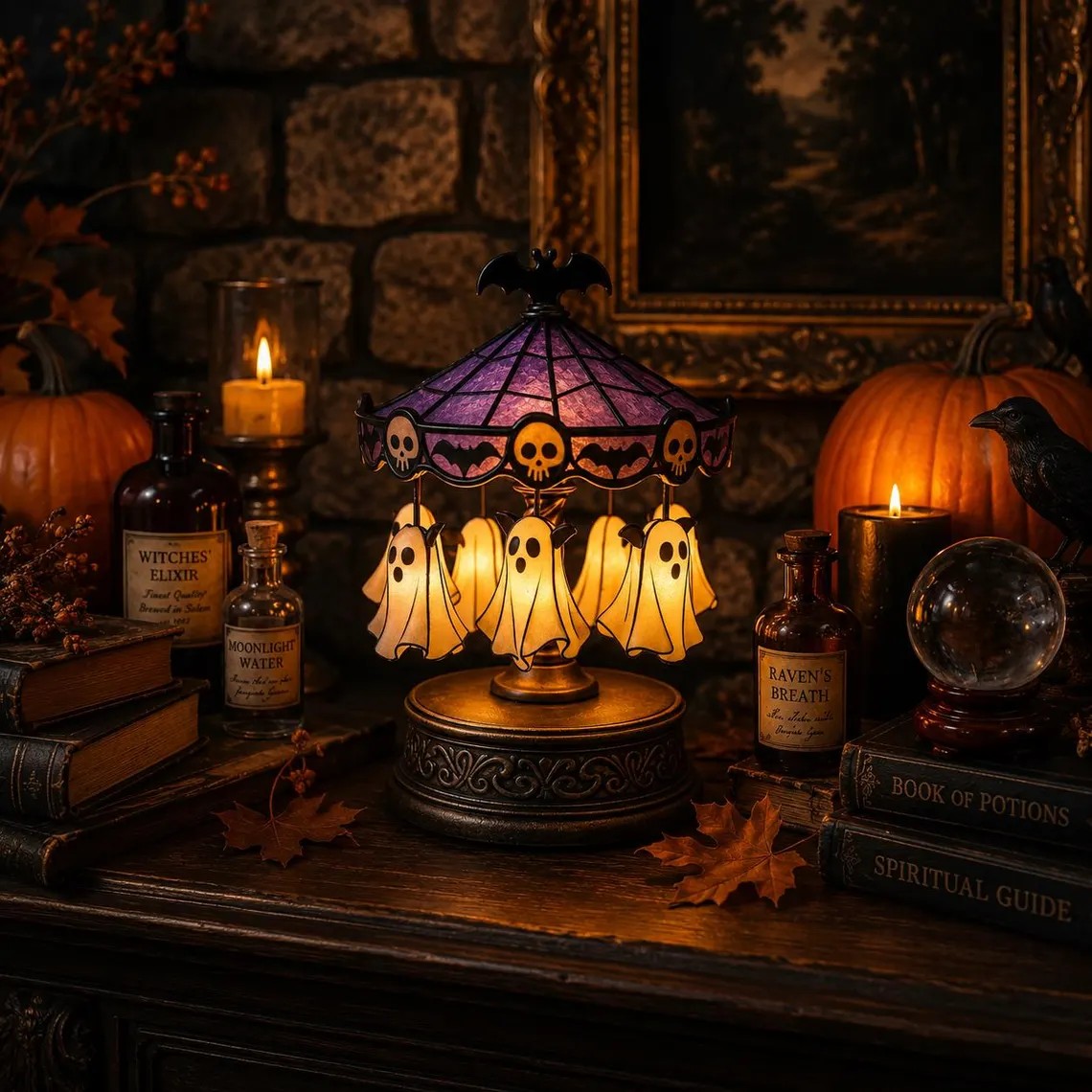 Rotating Ghost Carousel Lamp