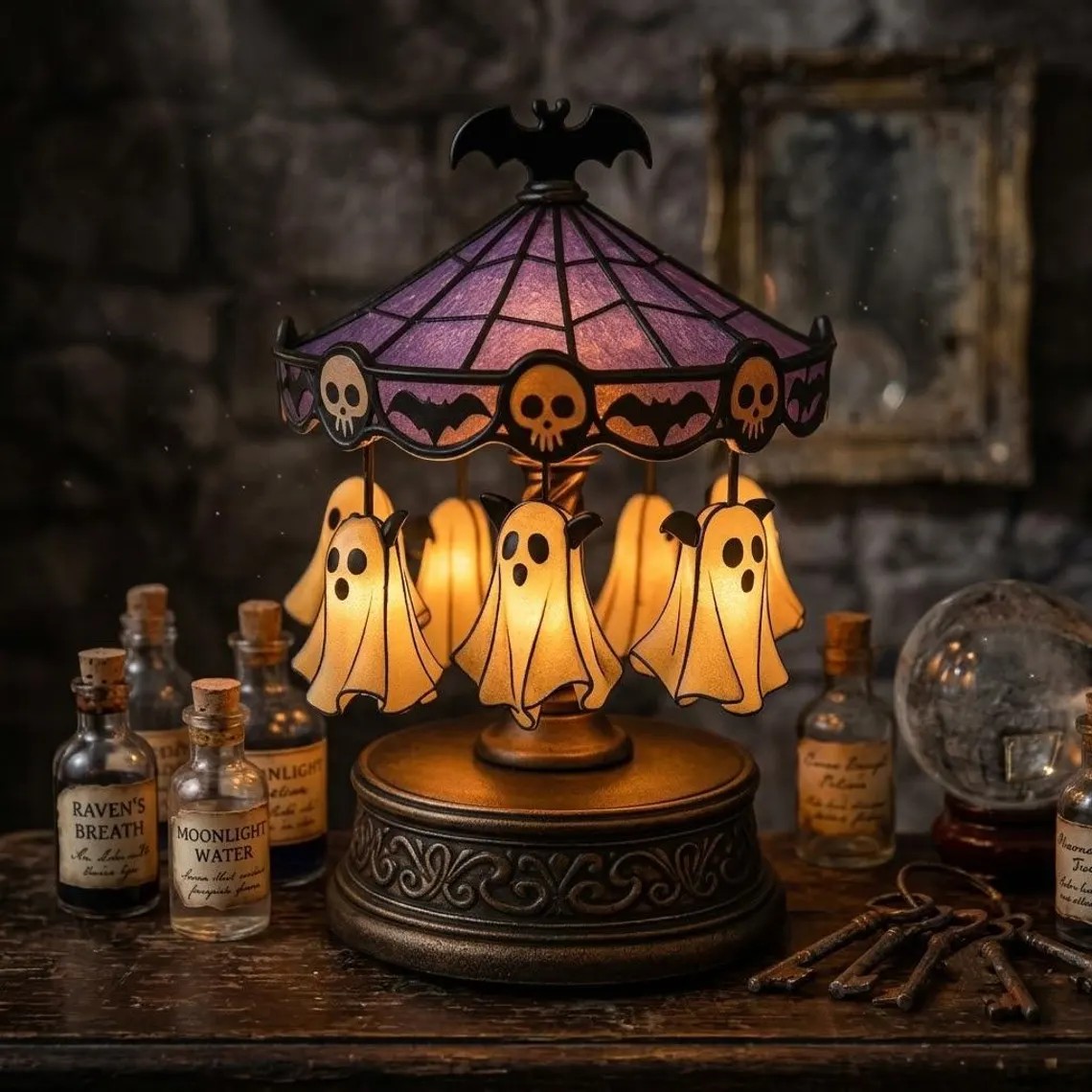 Rotating Ghost Carousel Lamp