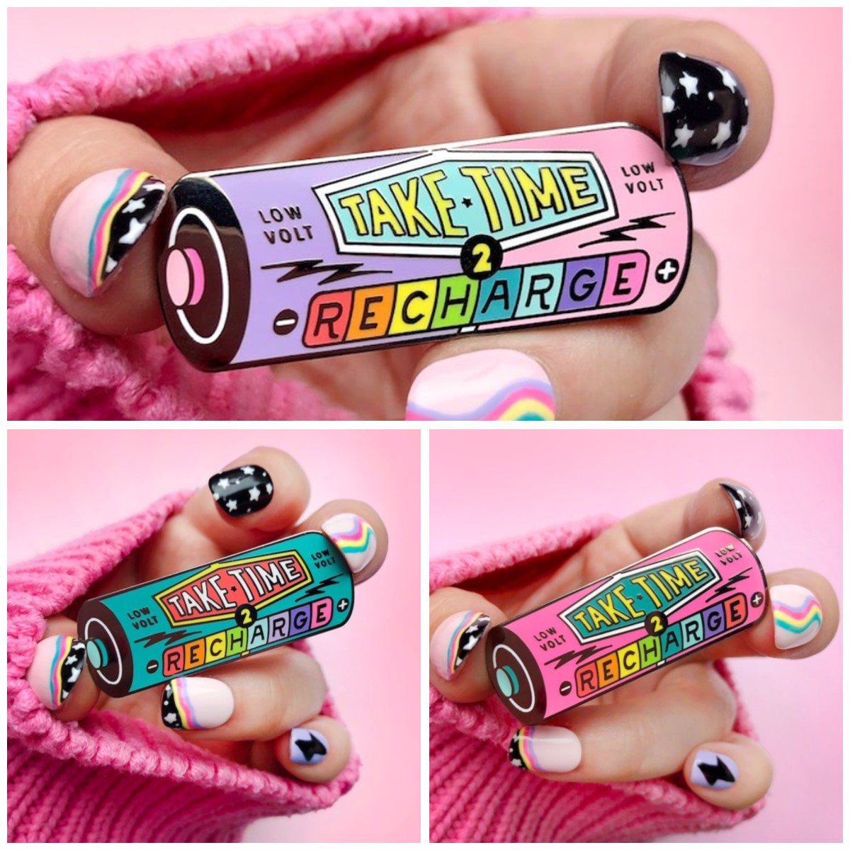 🔥Hot New Release🔥Take Time To Recharge Battery Enamel Pin🥳