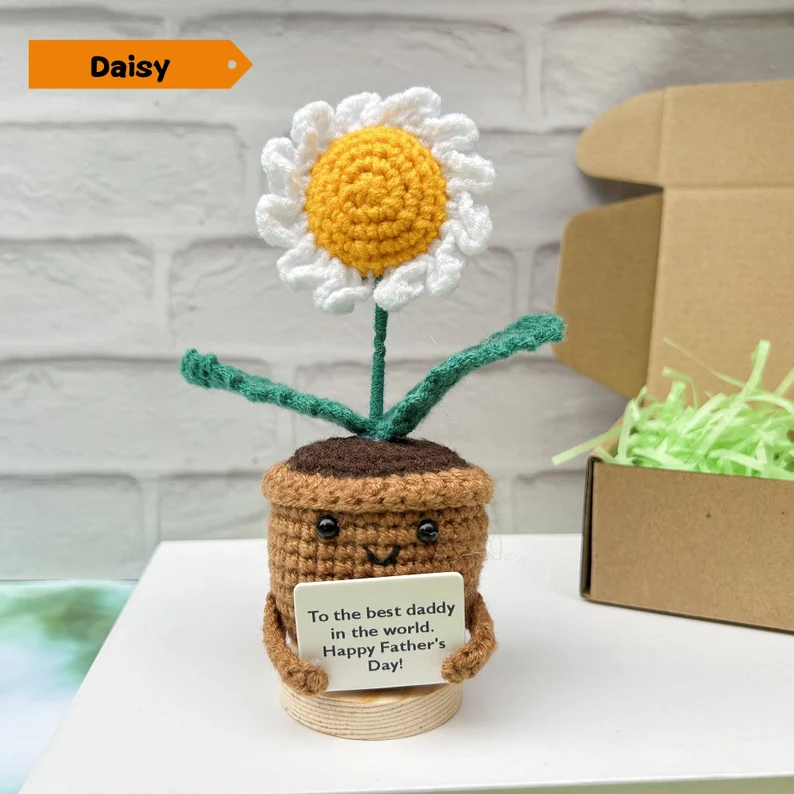 Handmade Crochet Sunflower/Heart flower/Daisy-Emotional Support Plant