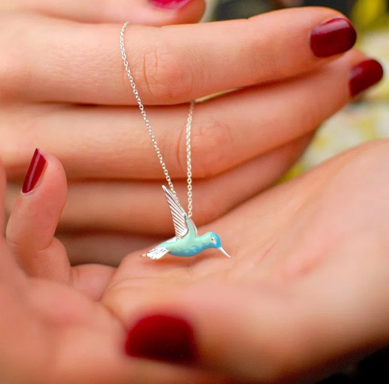 🔥HOT SALE🥳-Blue Hummingbird Pendant Necklace🕊