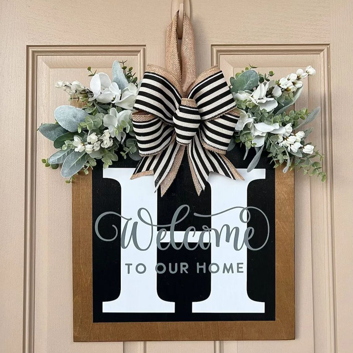Last Name Year Round Front Door Wreath