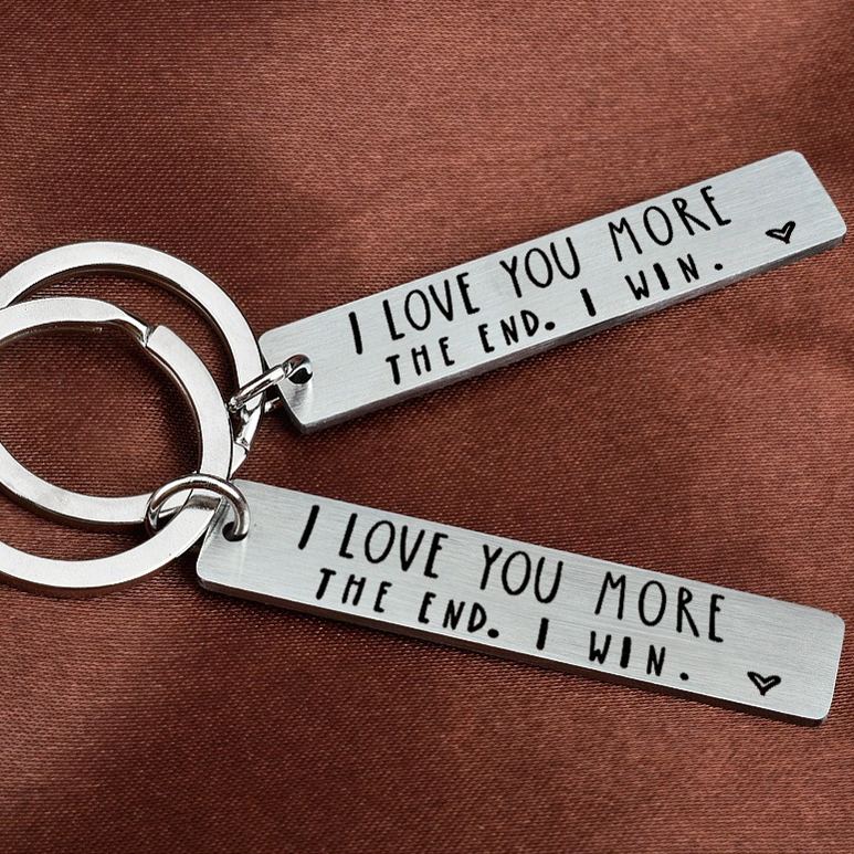 🥳 FATHER'S DAY PRESALE"😊I Love You More The End I Win" Keychain