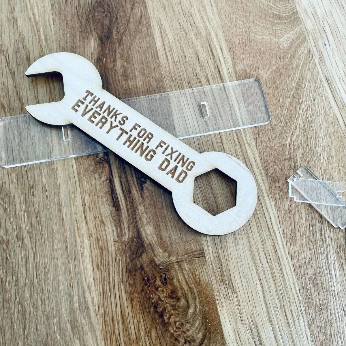 👨‍👧‍👦Father's Day Gift🎁- Laser Engraving Wooden Plaque With Arcylic Stand