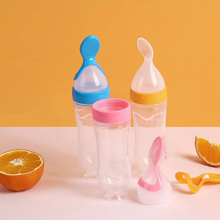 👶Silicone Squeezing Feeding Bottle Spoon🥄