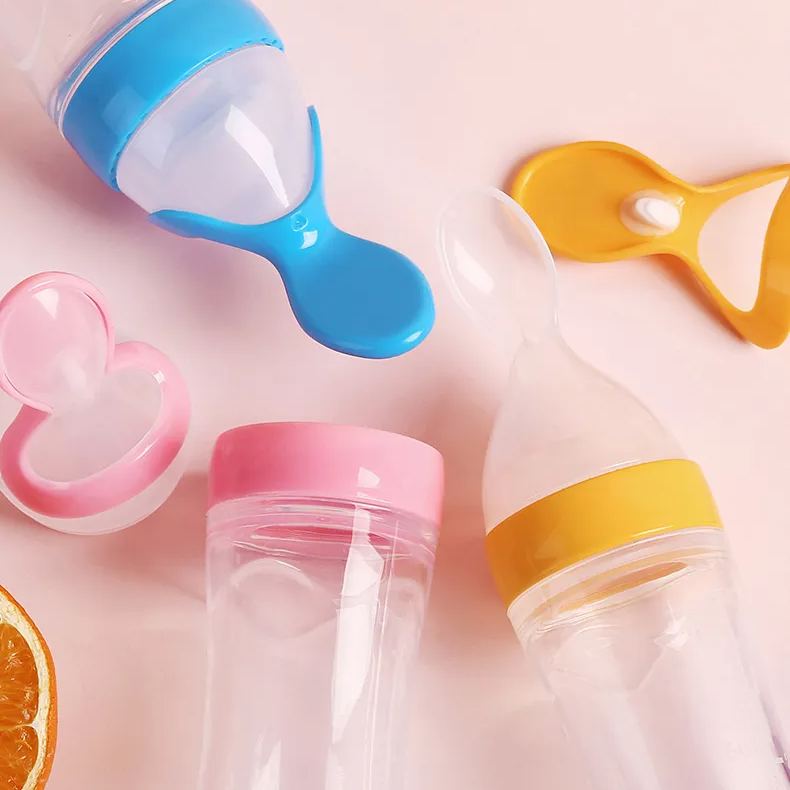 👶Silicone Squeezing Feeding Bottle Spoon🥄