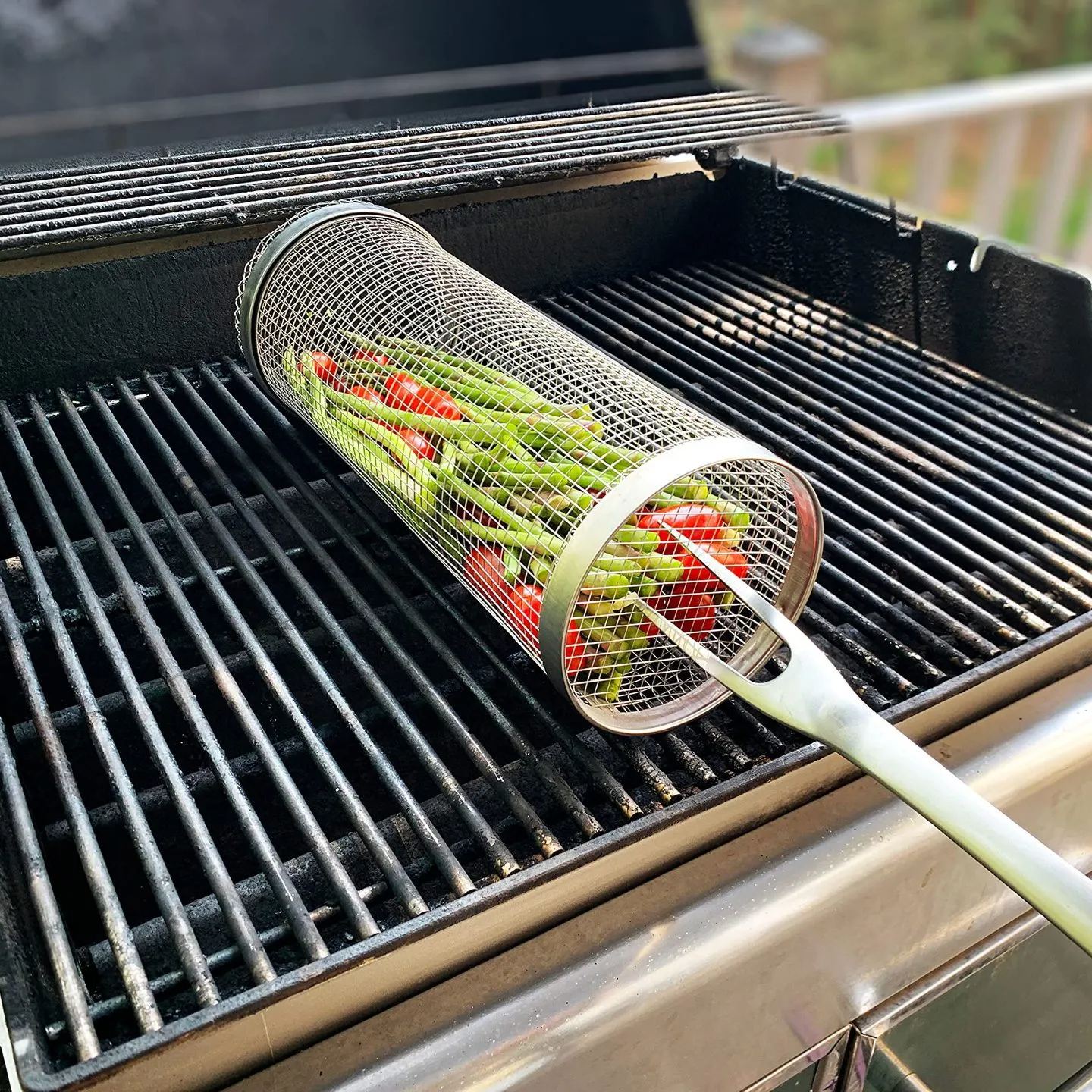 🔥BBQ Outside Rolling Grilling Basket-BUY 4 GET 2 FREE🔥