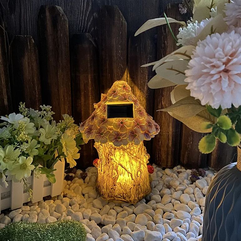 🧚‍Solar Lamp Resin Fairy Flower House Courtyard Decoration