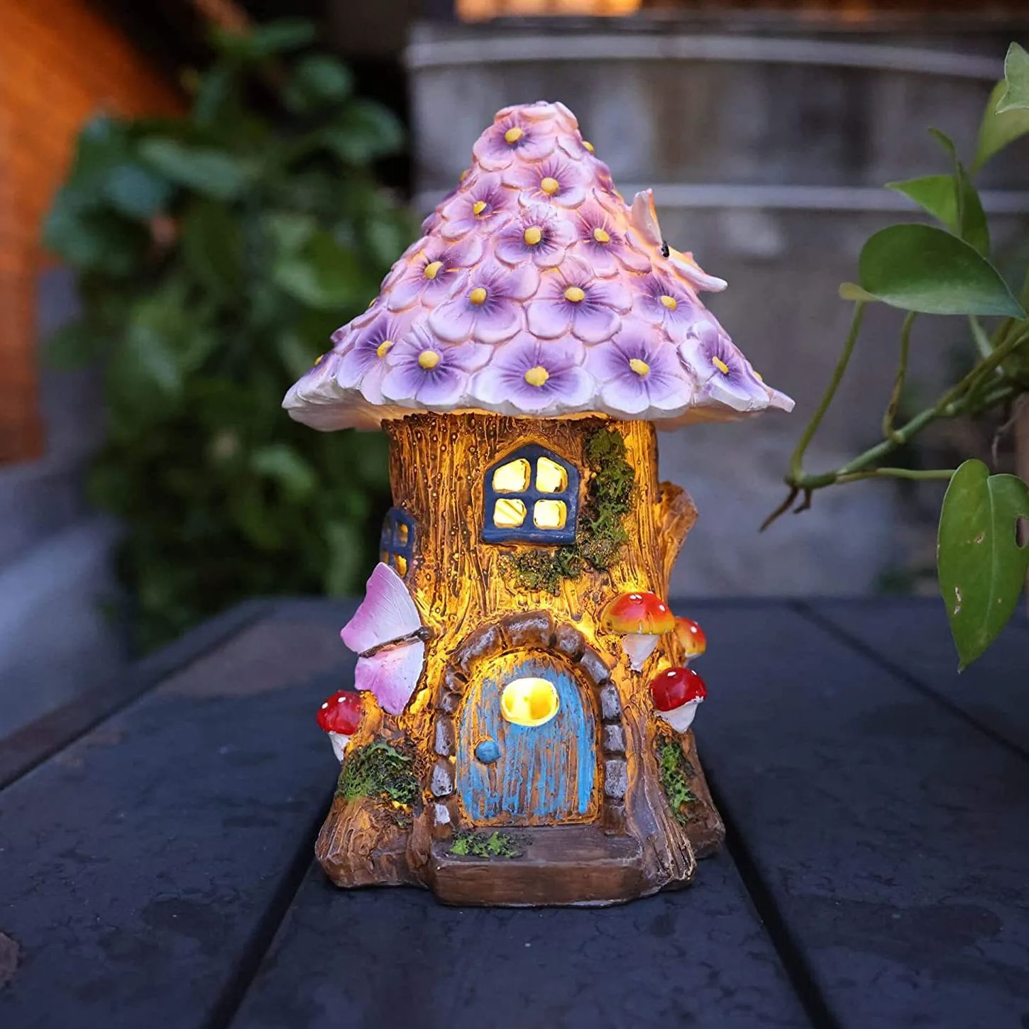 🧚‍Solar Lamp Resin Fairy Flower House Courtyard Decoration