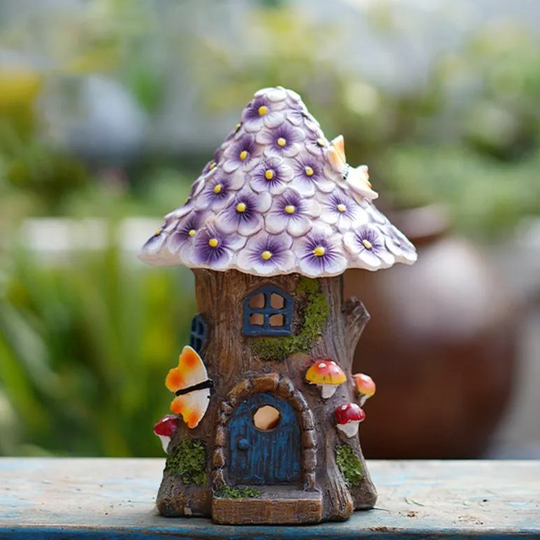 🧚‍Solar Lamp Resin Fairy Flower House Courtyard Decoration