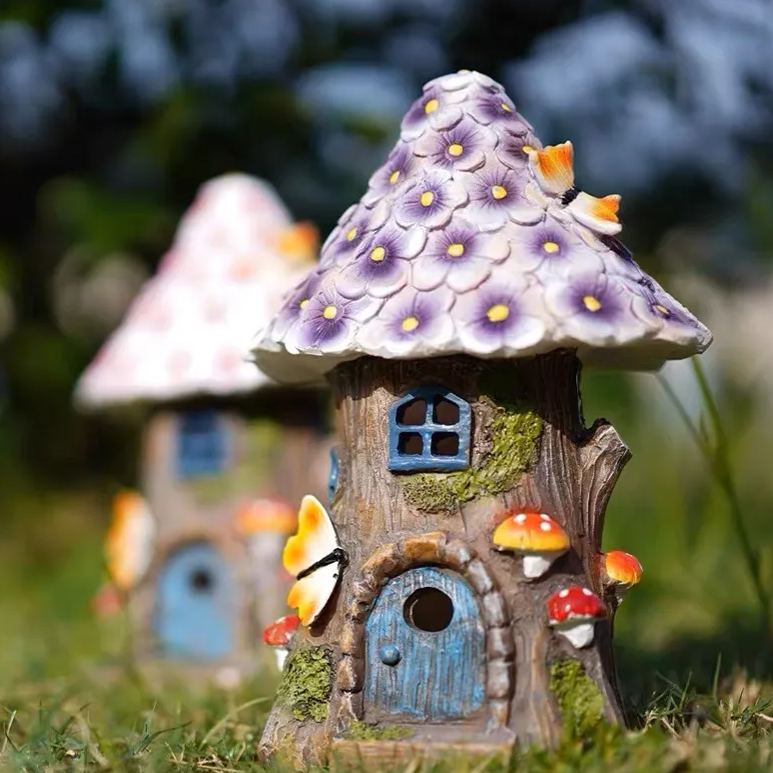 🧚‍Solar Lamp Resin Fairy Flower House Courtyard Decoration