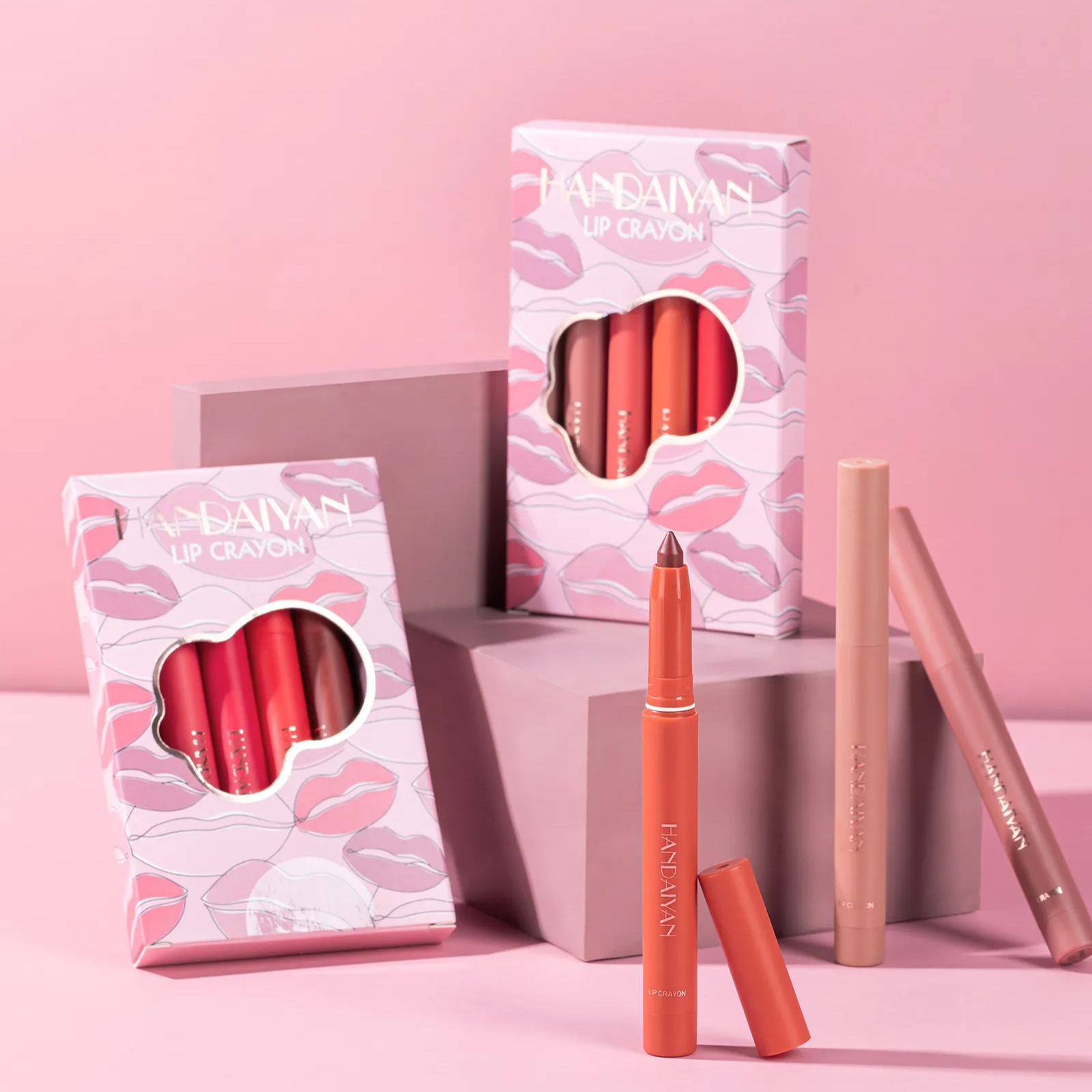 HANDAIYAN™12 Color Rotating Sharpenable Matte Lipstick Pencils