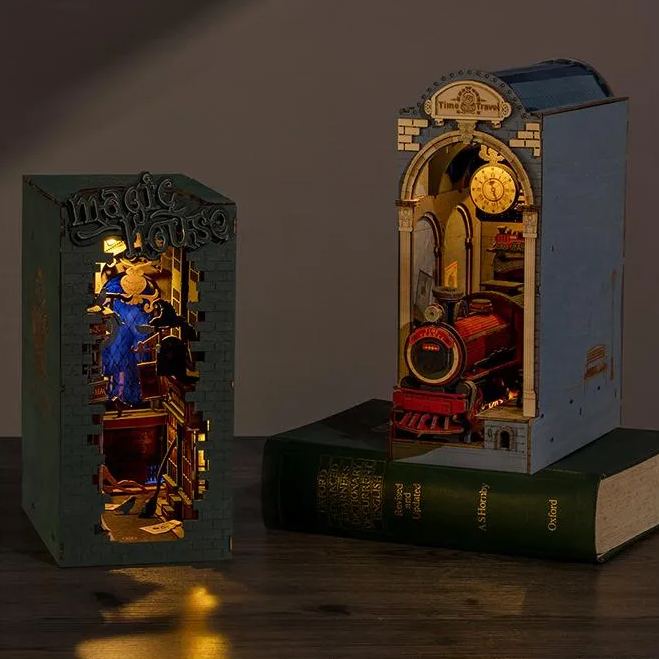 🖐DIY Handmade Wooden Creative Cabin with Lights🏡