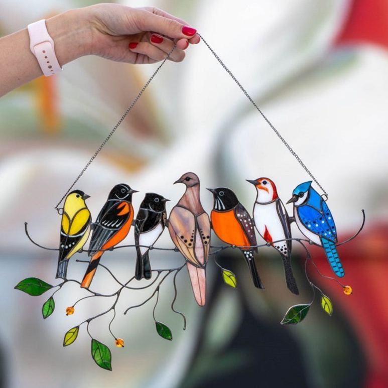 Birds Stained Glass Window Hangings