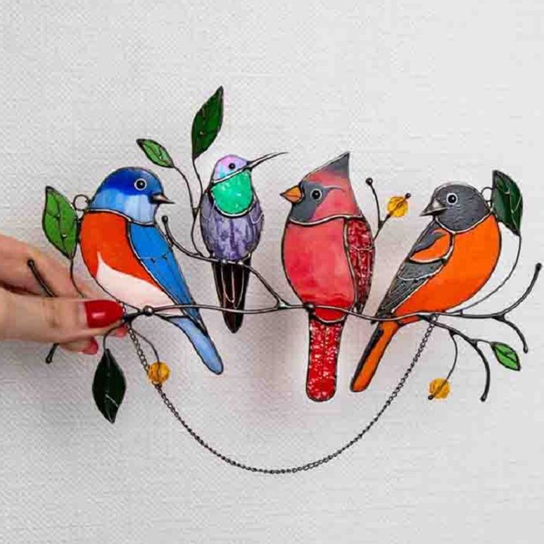 Birds Stained Glass Window Hangings