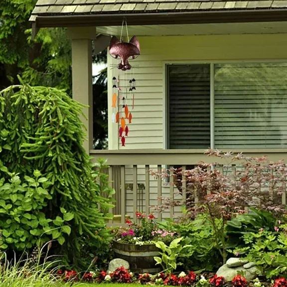 🔥School Season Hot Sale🎏Handcrafted Metal Cat&Fish Wind Chimes🎐
