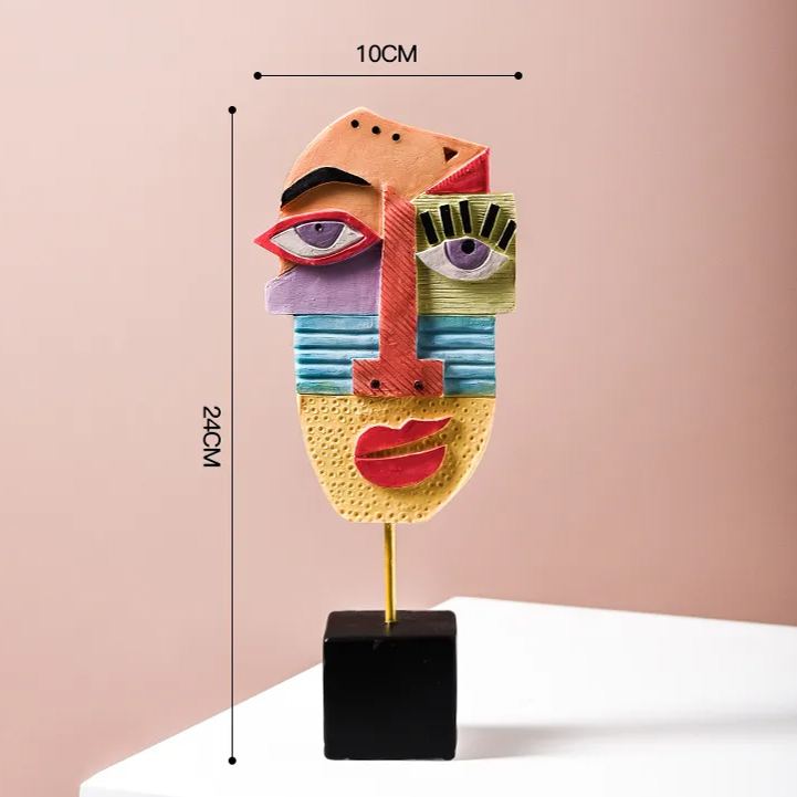 Abstract Human Face Sculpture Modern Art Decor