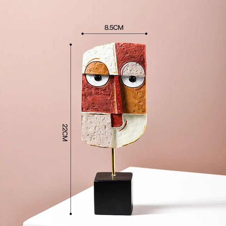Abstract Human Face Sculpture Modern Art Decor