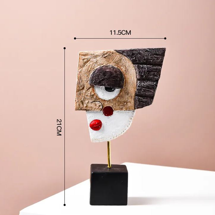 Abstract Human Face Sculpture Modern Art Decor