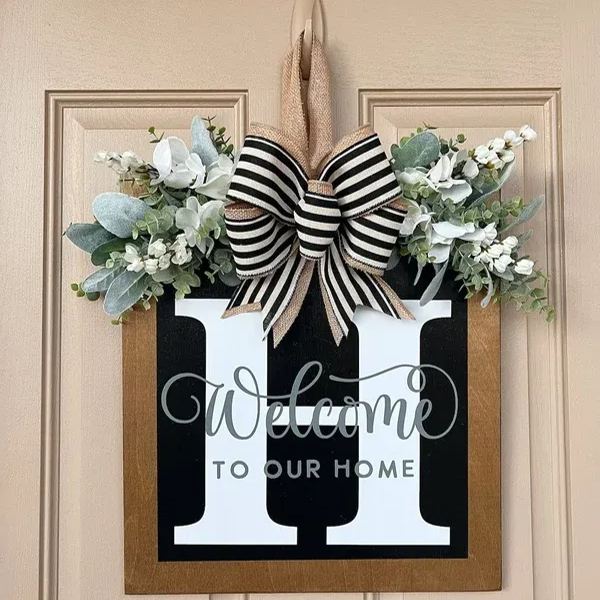 Last Name Year Round Front Door Wreath
