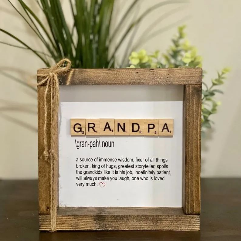 Grandparents Definition Wooden Frame Decor | Perfect Grandparents Day Gift 🎁