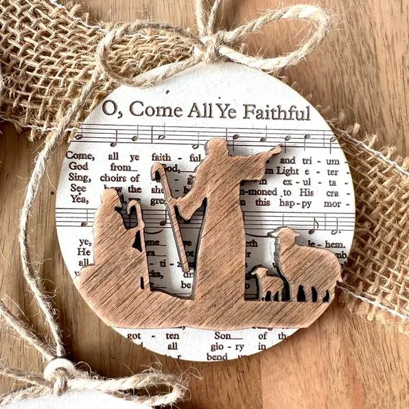 MUSIC SHEET NATIVITY ORNAMENT