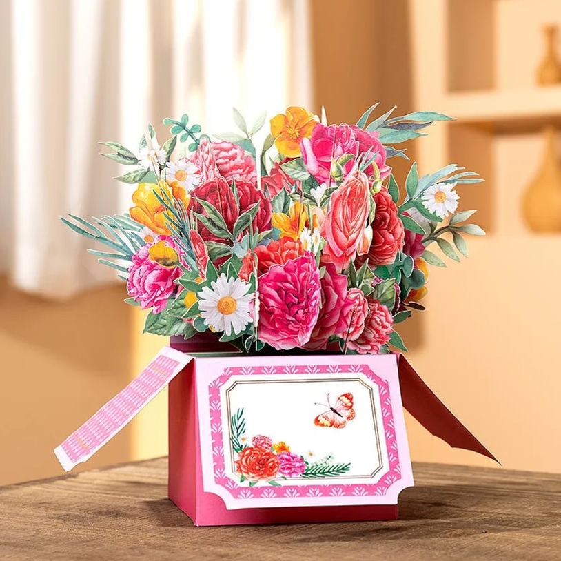 Colorful Floral Box Pop up Card for Mother's Day