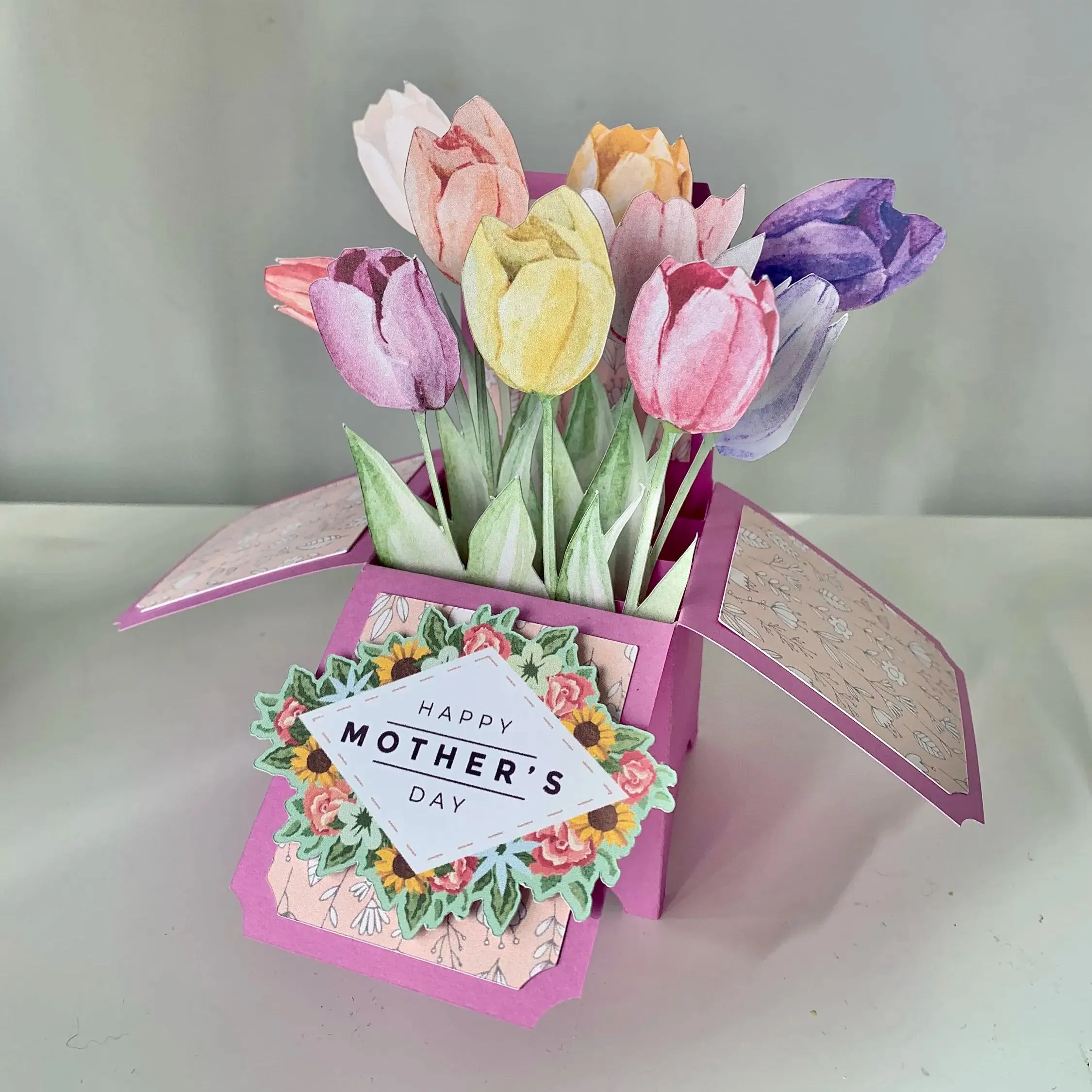 3D Pop Up Handmade Tulip Card