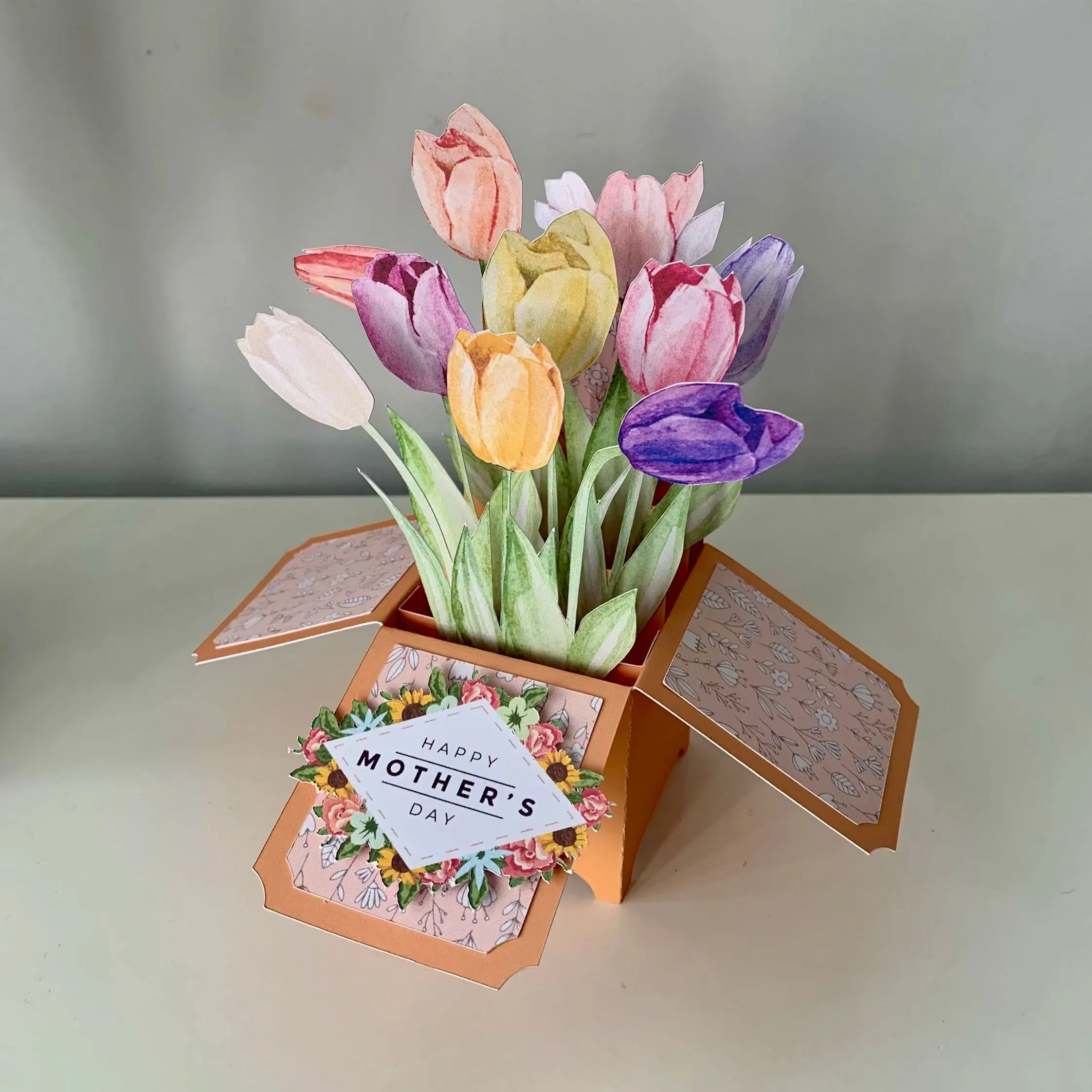 3D Pop Up Handmade Tulip Card