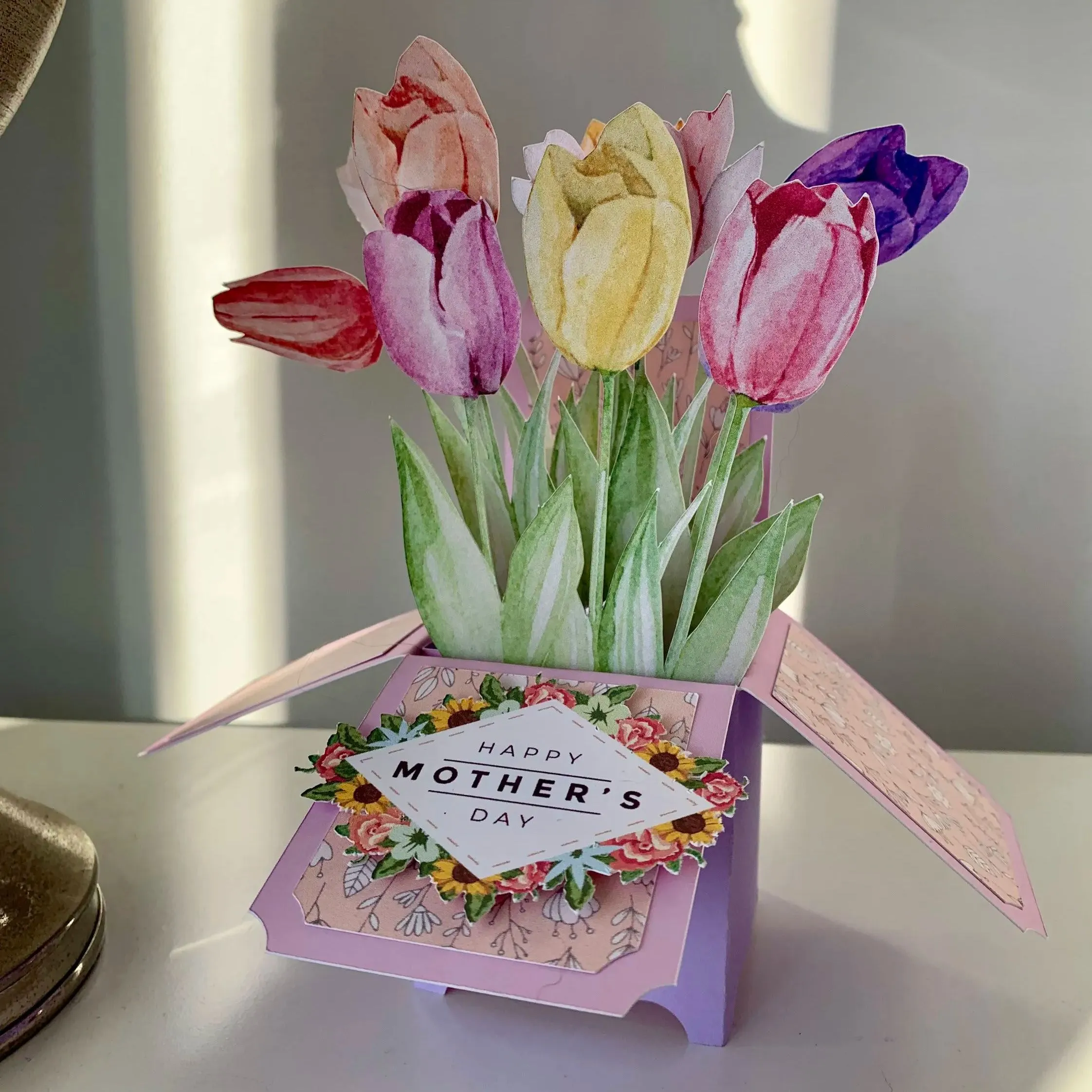 3D Pop Up Handmade Tulip Card