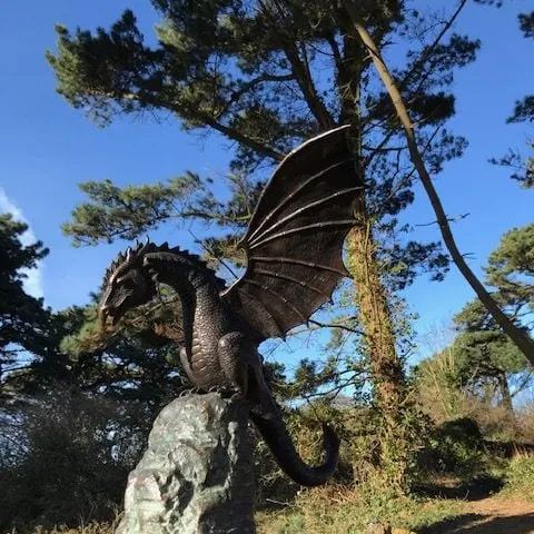 🦖Precision Casting Fire-breathing Dragon Sculpture Waterscape