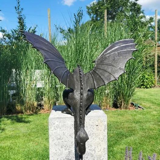 🦖Precision Casting Fire-breathing Dragon Sculpture Waterscape