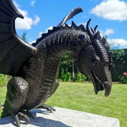 🦖Precision Casting Fire-breathing Dragon Sculpture Waterscape