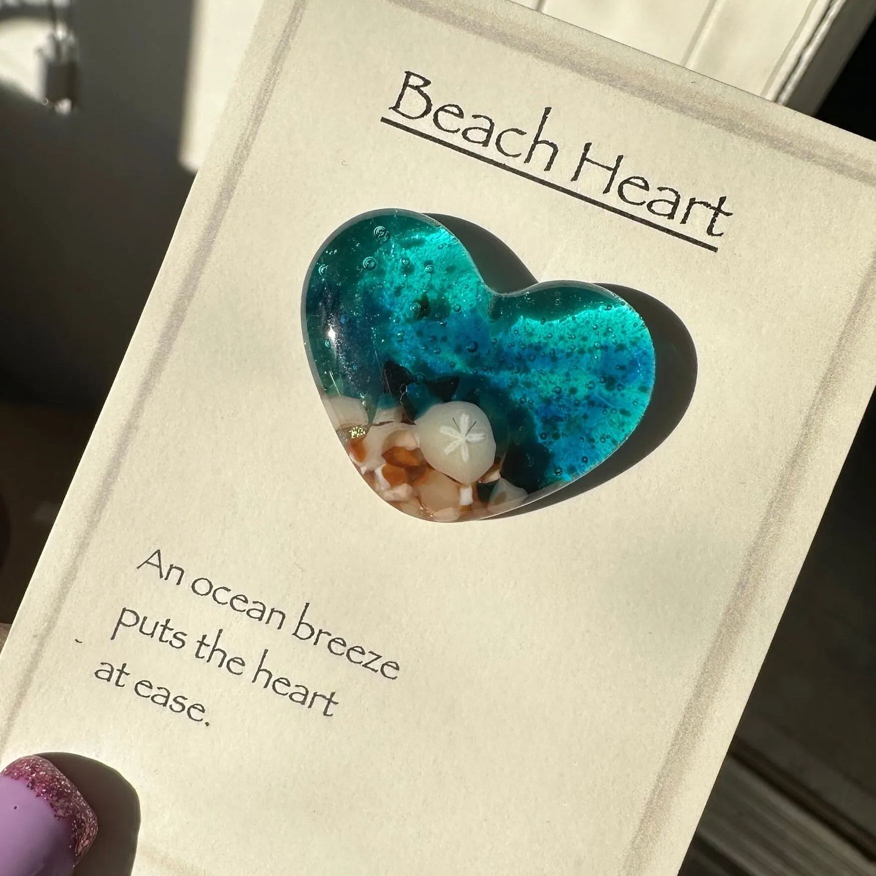 🎁The Best Gift--💙Glass Beach Pocket Heart