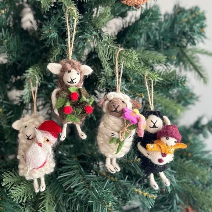 Cute Felt Sheep Christmas Ornament