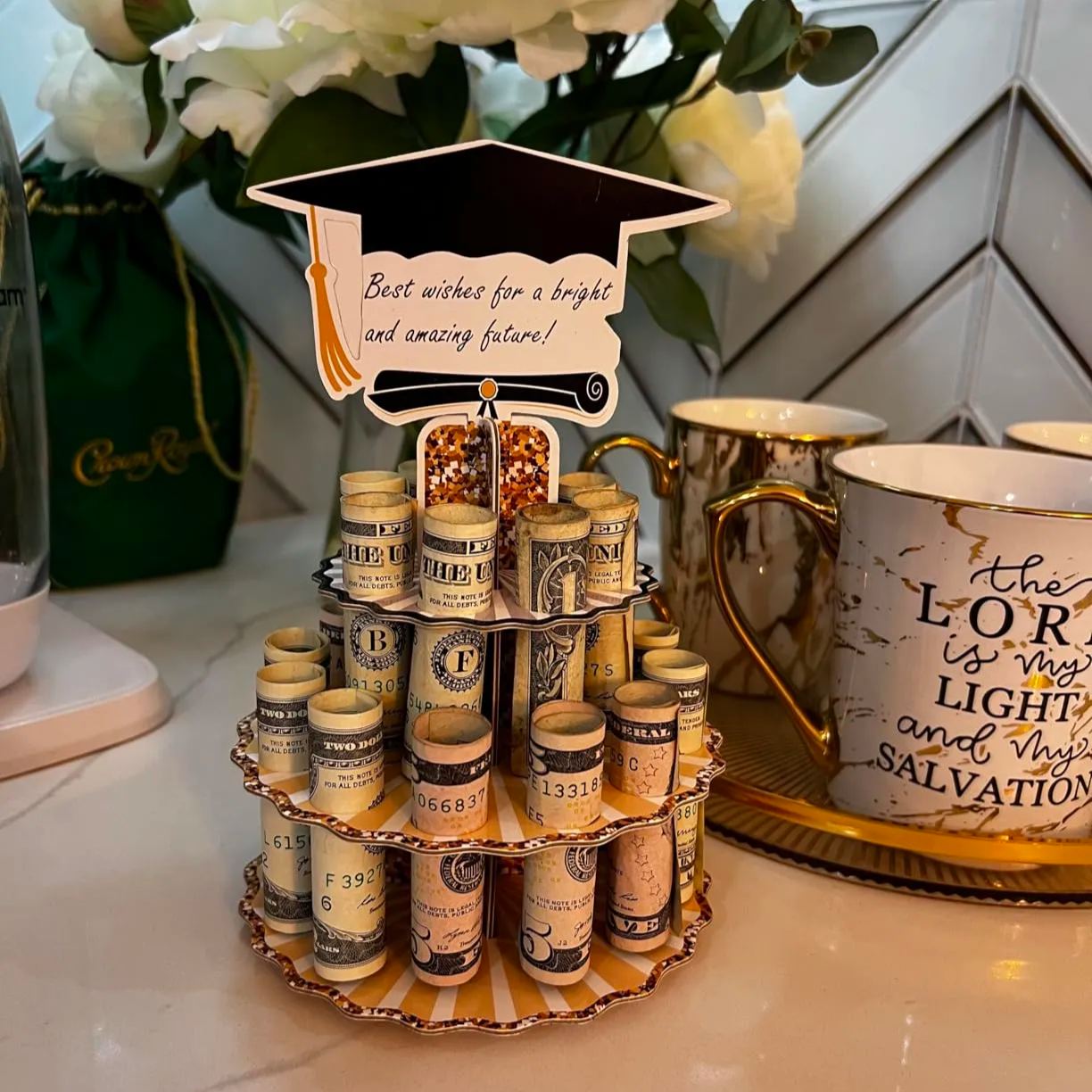 🎓💵 Class of 2025 Graduation Money Holder – Tiered Money Cake Stand | DIY Cash Gift Display | Graduation Party Centerpiece