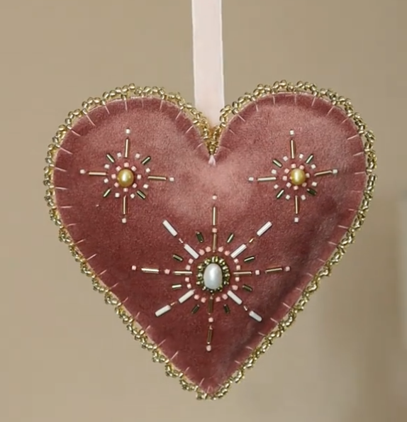 💖Handmade Beaded Heart Ornament