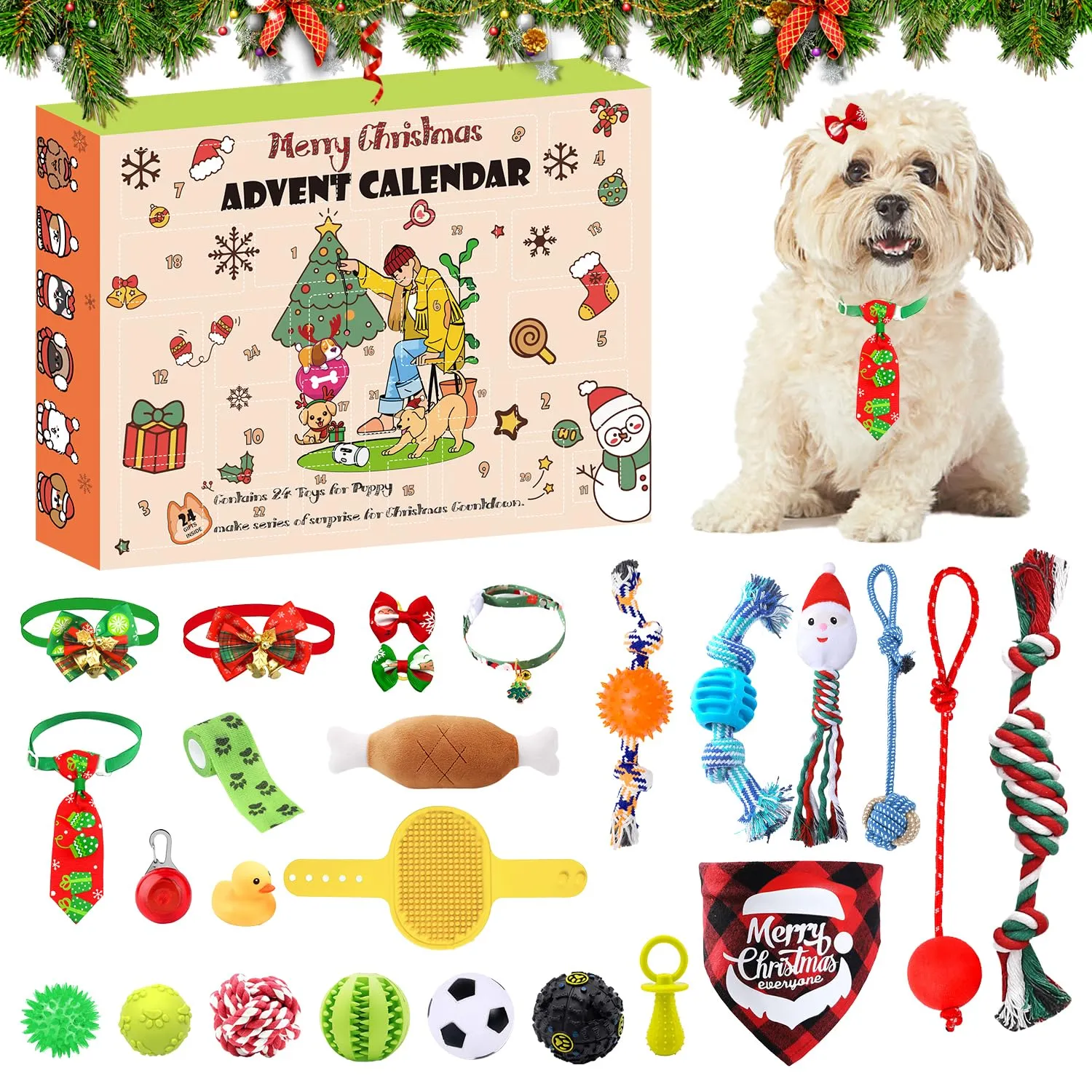 Christmas Countdownt Pet Toys Advent Calendar