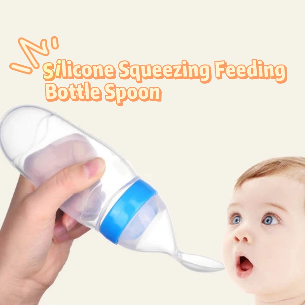 👶Silicone Squeezing Feeding Bottle Spoon🥄