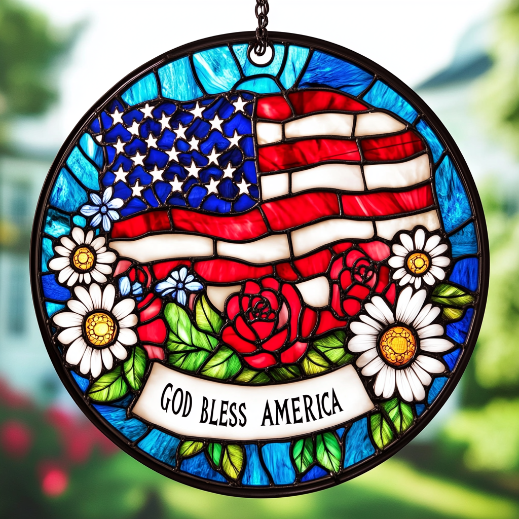 250th Anniversary Floral Sun Catcher Window Ornament