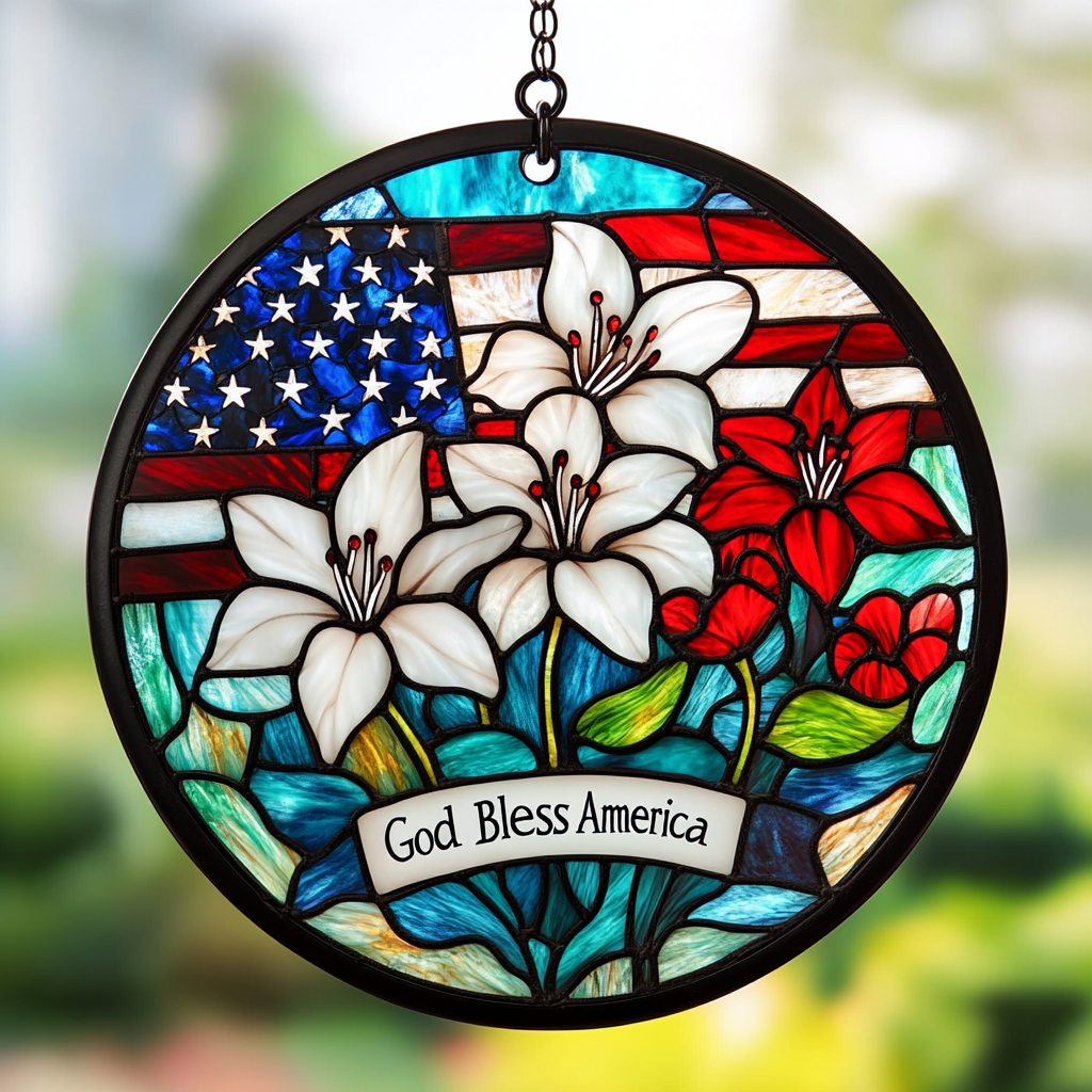 250th Anniversary Floral Sun Catcher Window Ornament