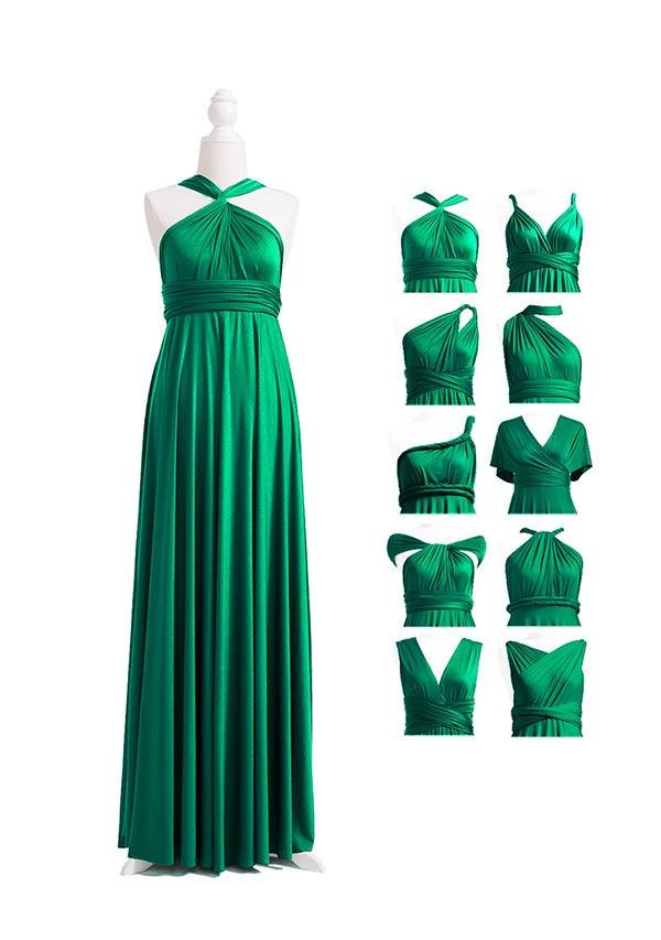 dark emerald green infinity dress [Final Sale] Emerald Green Infinity Wrap Maxi Bridesmaid Dress Emerald Green / Regular Size 1 (AU/UK 4~14,US 0~10, EU 30 ~40) With One Tube main image 1