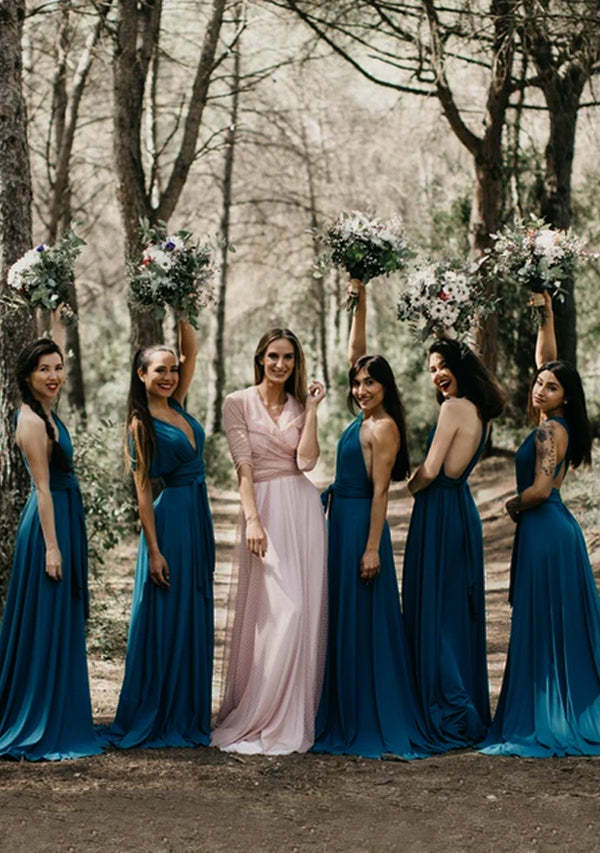 Teal Blue Multiway Infinity Bridesmaid Dress