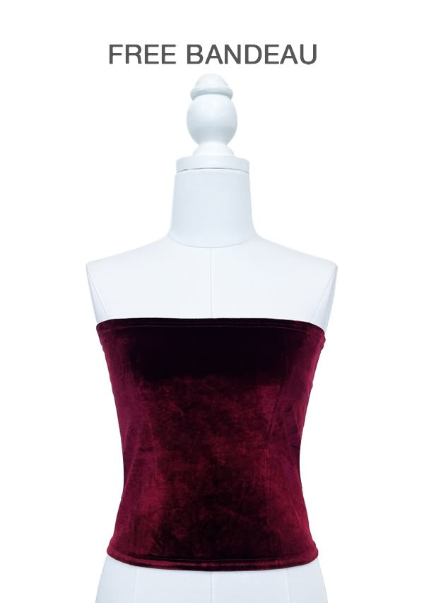 72styles Burgundy Velvet Multiway Convertible Infinity Dress Bandeau