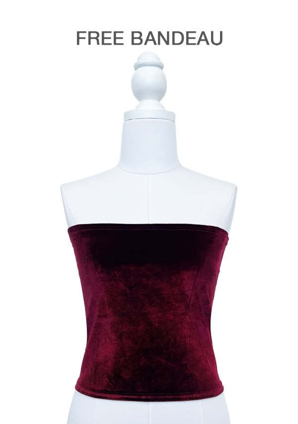 72styles Burgundy Velvet Multiway Convertible Infinity Dress Bandeau
