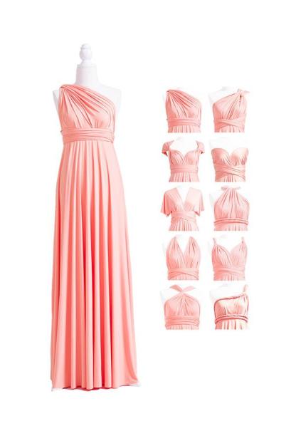 Peach Coral Multiway Infinity Dress